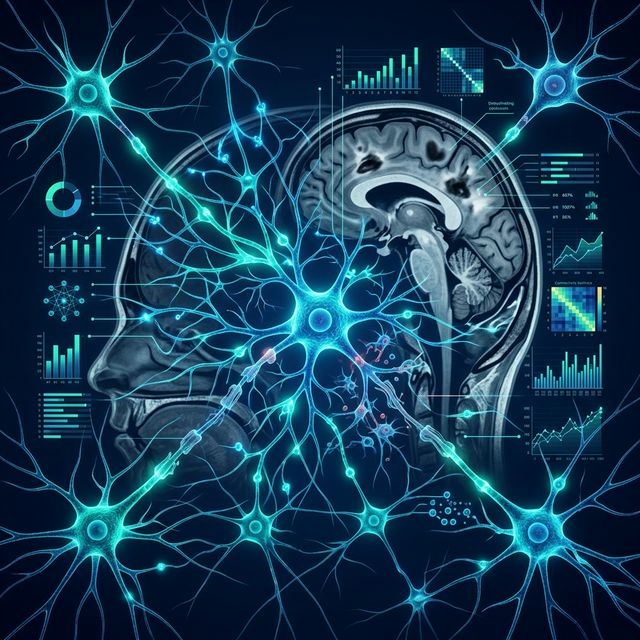 Multiple Sclerosis Neurology Research — glowing neural network visualization